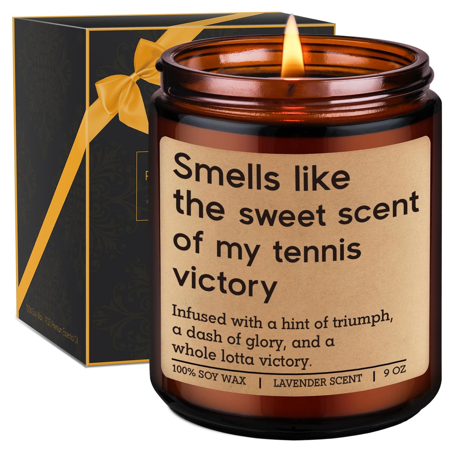 GSPY Scented Candle - Tennis Gifts for Women, Men - Funny Sports Themed Accessories Gifts for Tennis Player, Lover, Team - Funny Fathers Day, Mothers Day, Birthday Ideas for Boy, Him, Female, Mom, Dad