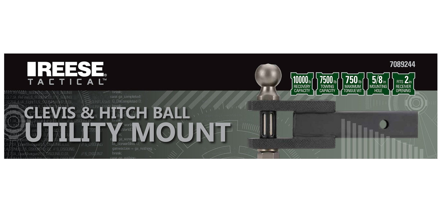 Reese Towpower 7089244 Tactical Clevis & Hitch Ball Utility Mount