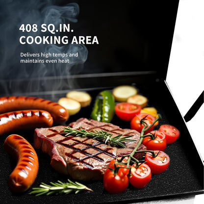 30" Flexible Portable Propane Gas Griddle with Lid – 2 Burners 30,000 BTU Cooking Area Station, 30 Inch Large Griddle with Side Prep Shelf & Rear Grease System for Outdoor BBQ & Camping