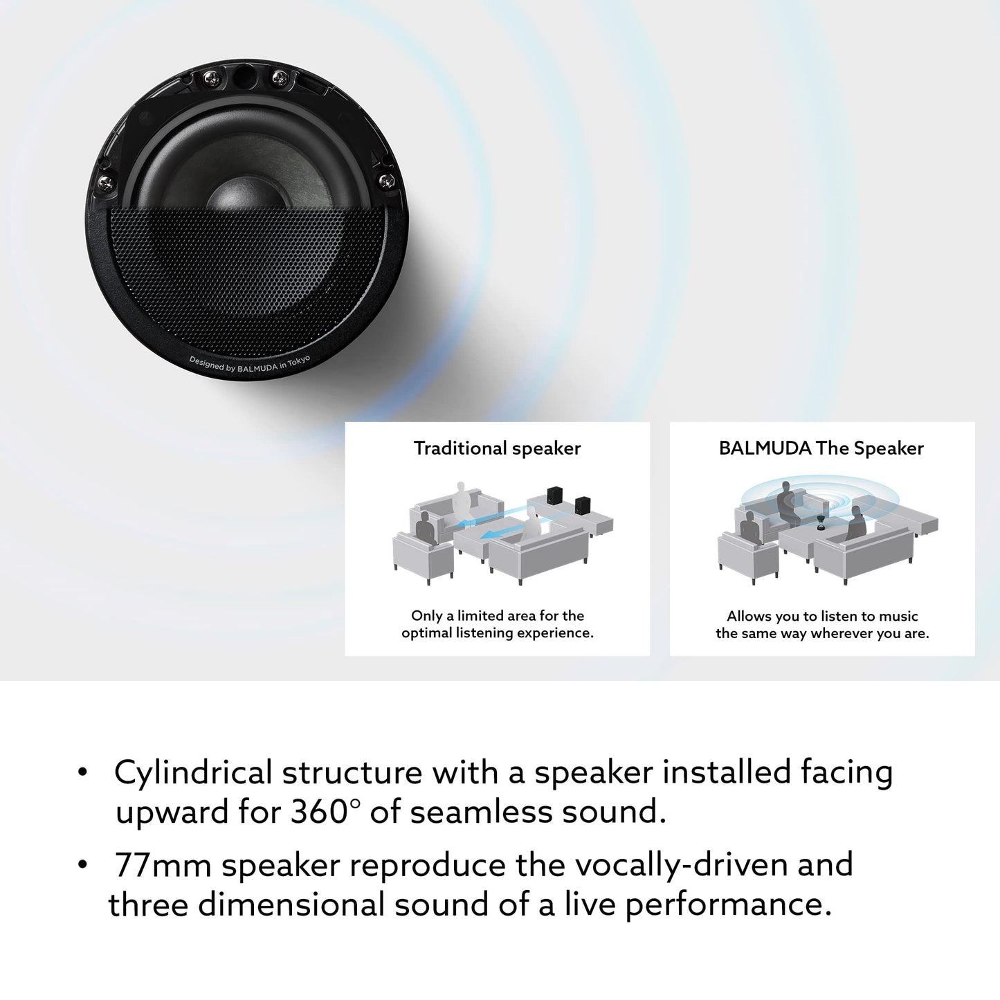 BALMUDA Combo Pack The Speaker The Lantern Gray | Rechargeable Portable Bluetooth Speaker & Rechargeable LED Lantern