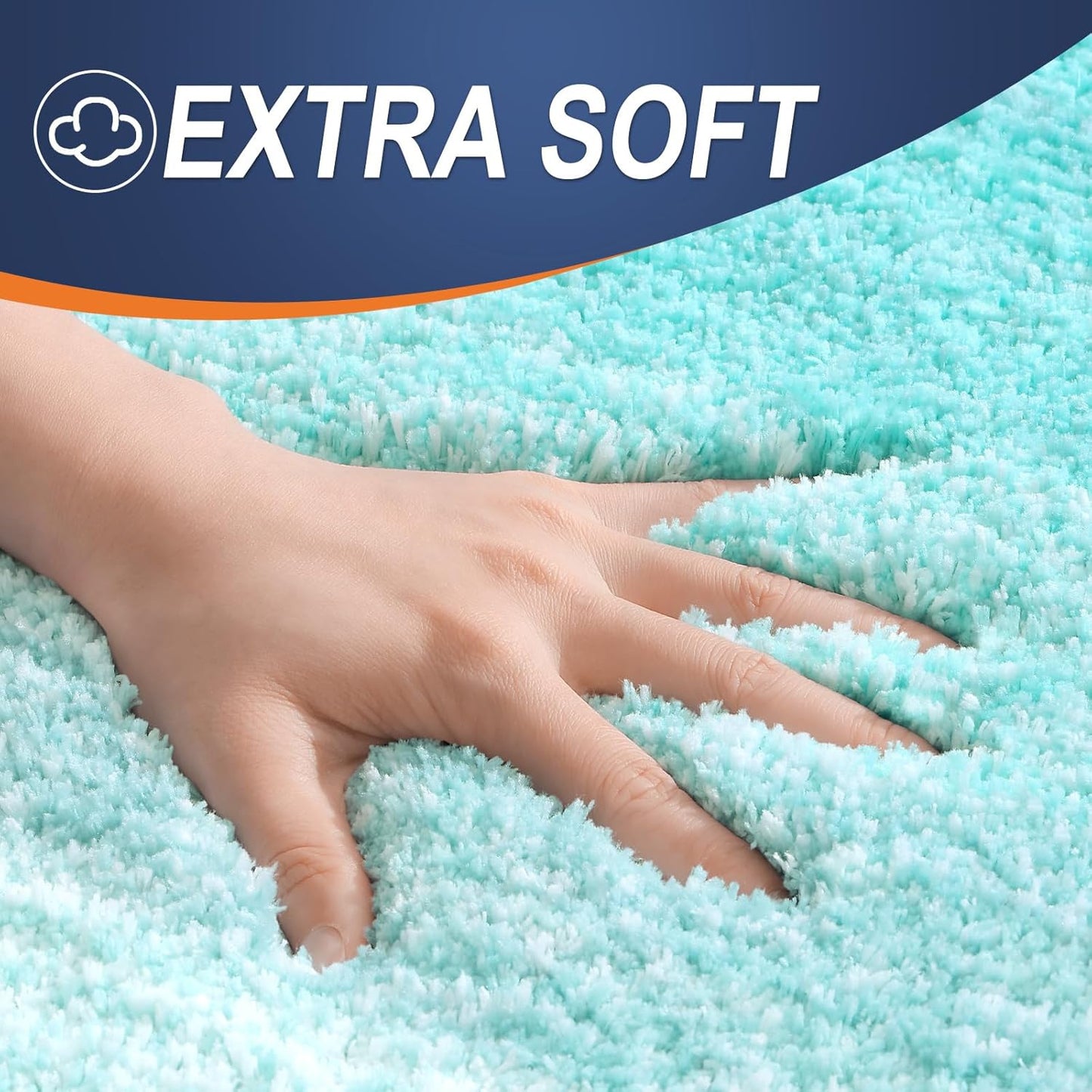 OLANLY Bath Rugs - Extra Soft Microfiber Mat with Rubber Backing | Quick Dry, Machine Washable, Teal 34x21