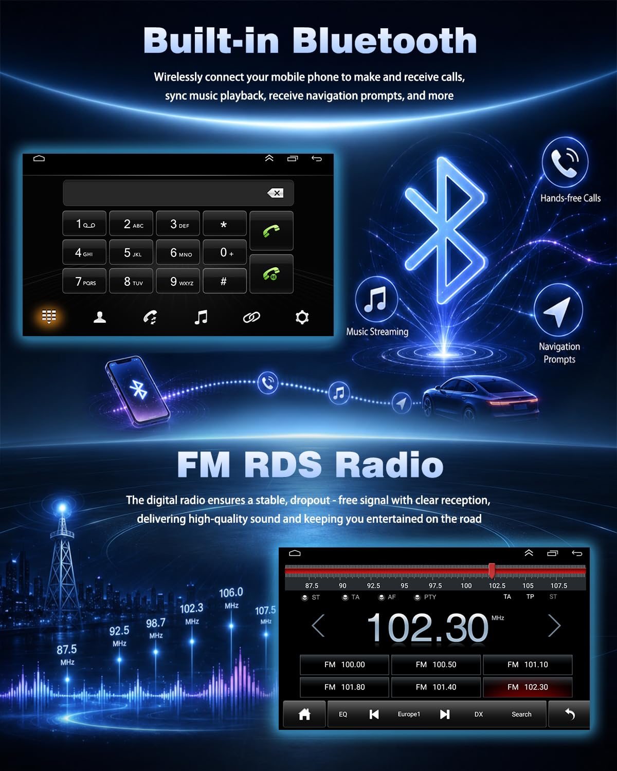 Hiolpen 4+64G Upgrade Car Stereo Radio for Jeep Compass 2017-2020 Wireless CarPlay Android Auto 10.1 Inch Touch Screen Radio Replacement with HiFi Audio 5G WiFi GPS BT5.0 RDS FM