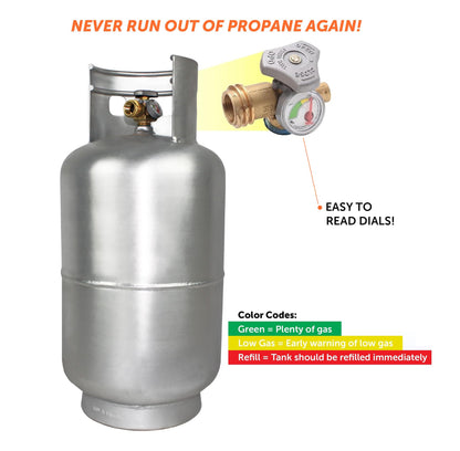 Flame King 30LB Aluminum Propane Tank with Gauge & OPD Valve, Corrosion-Resistant and Rust-Free, Lightweight, Great for Marine Applications, Grills and BBQs, Camping, Fishing, & Outdoor Activities