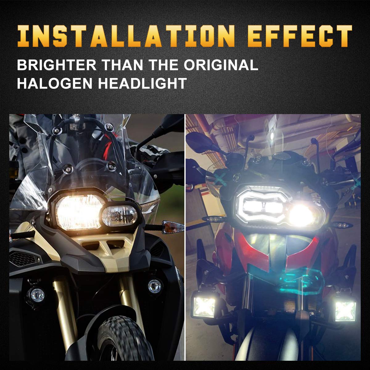 M MIBAHE LED Headlight High Low Beam with DRL LED Headlight Assembly Compatible with BMW F800GS F800GS Adventure F700GS F650GS