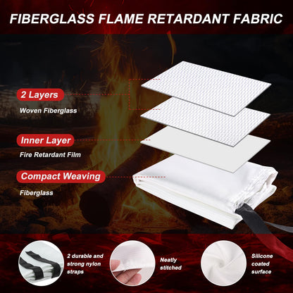 Simihiran 30 Pack Emergency Fire Blanket for Home and Kitchen Fire Suppression Blanket Fiberglass Fire Blanket for House Camping Car Office Warehouse Emergency Survival Safety (39.3 x 39.3 Inch)
