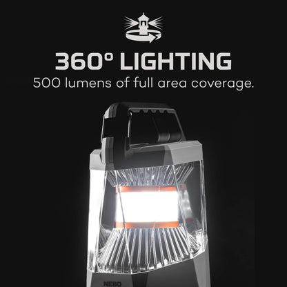 NEBO Galileo Lantern - 500 Lumens, Rechargeable, Water-Resistant, Dark Gray, Model NEB-LTN-1009