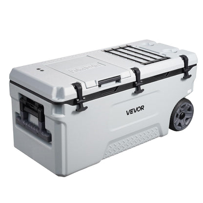 VEVOR Hard Cooler, 106QT Portable Rolling Cooler with Wheels, Leak-Resistant Coolbox Keeps Contents Cool for 48 Hours, Ice Retention Insulated Chests, Ultra-Light for Outdoor Picnics, Grill, Camping