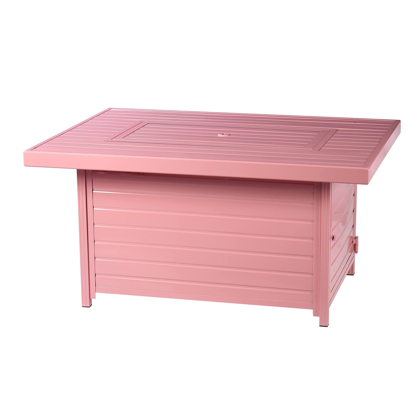 Oakland Living Rectangular 48 in. x 36 in. Aluminum Propane Fire Pit Table, Glass Beads, Two Covers, Lid, 57,000 BTUs in Pink Finish