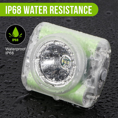 High-Power Rechargeable LED Mining Headlamp, Lightweight IP68 Waterproof Hard Hat Helmet Light for Miners, Outdoor Work, Hiking, Camping, Caving, Emergency Use (Miner Light Kit + Camouflage Hat)