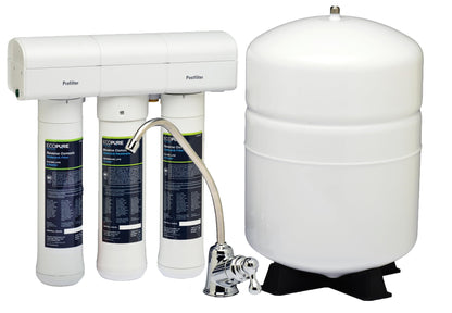 EcoPure ECOP30 Premium Reverse Osmosis System – Under Sink Drinking Water Filter System – NSF-Certified – Reduces Lead, Chlorine, and TDS –Bottled-Quality Water – Easy Filter Changes