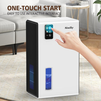 NineSky Dehumidifier - 1000 Sq.Ft. Home Dehumidifier with 95Oz Tank & 7-Color Ambient Light | Quiet & Safe