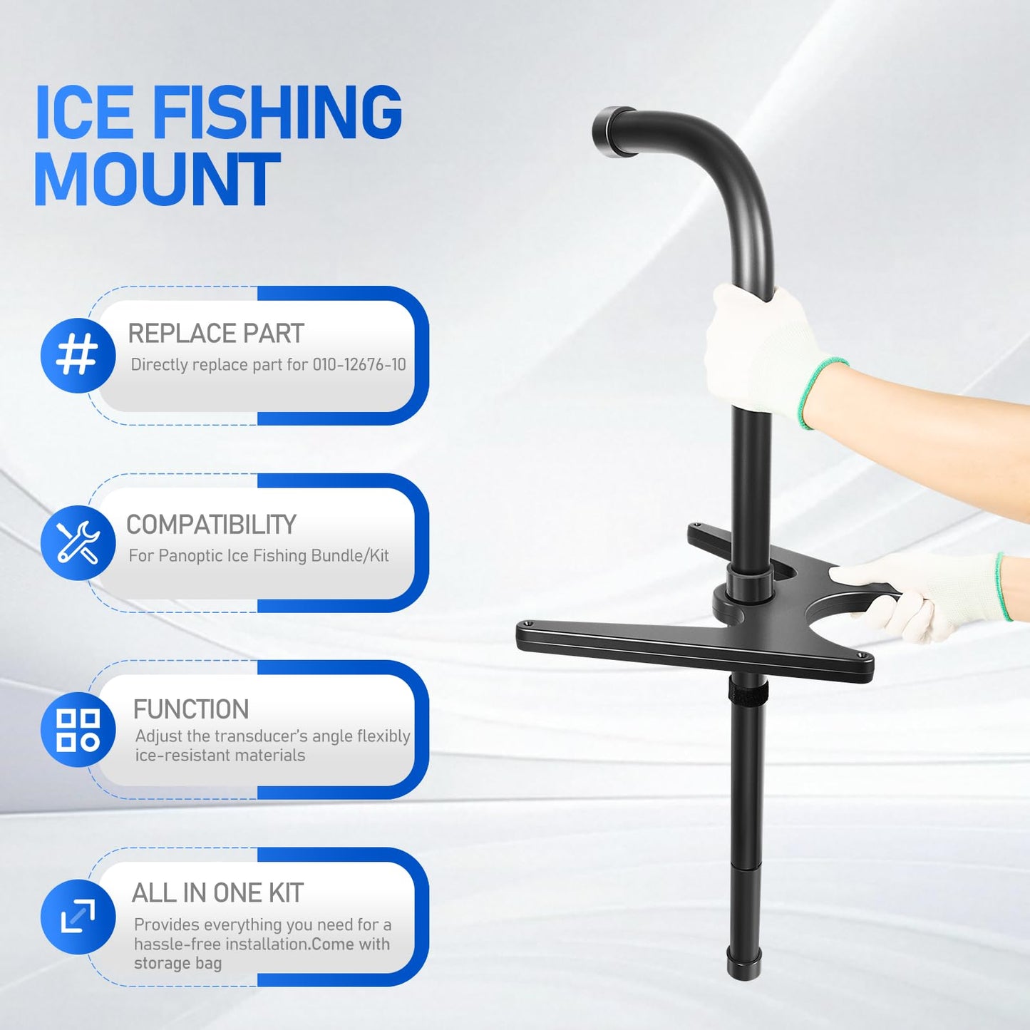 Replacement Part for 010-12676-10 Ice Fishing Mount Compatible with Garmin Panoptix PS22-TR Ice Fishing Bundle/Kit with Storage Bag