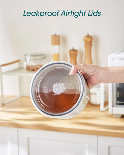 vancasso Ceramic Serving Bowls With Lids Set of 4, Airtight Nesting Bowls for Food Storage, Meal Prep, Leftovers, Microwave and Dishwasher Safe, 60/36/20/10 oz
