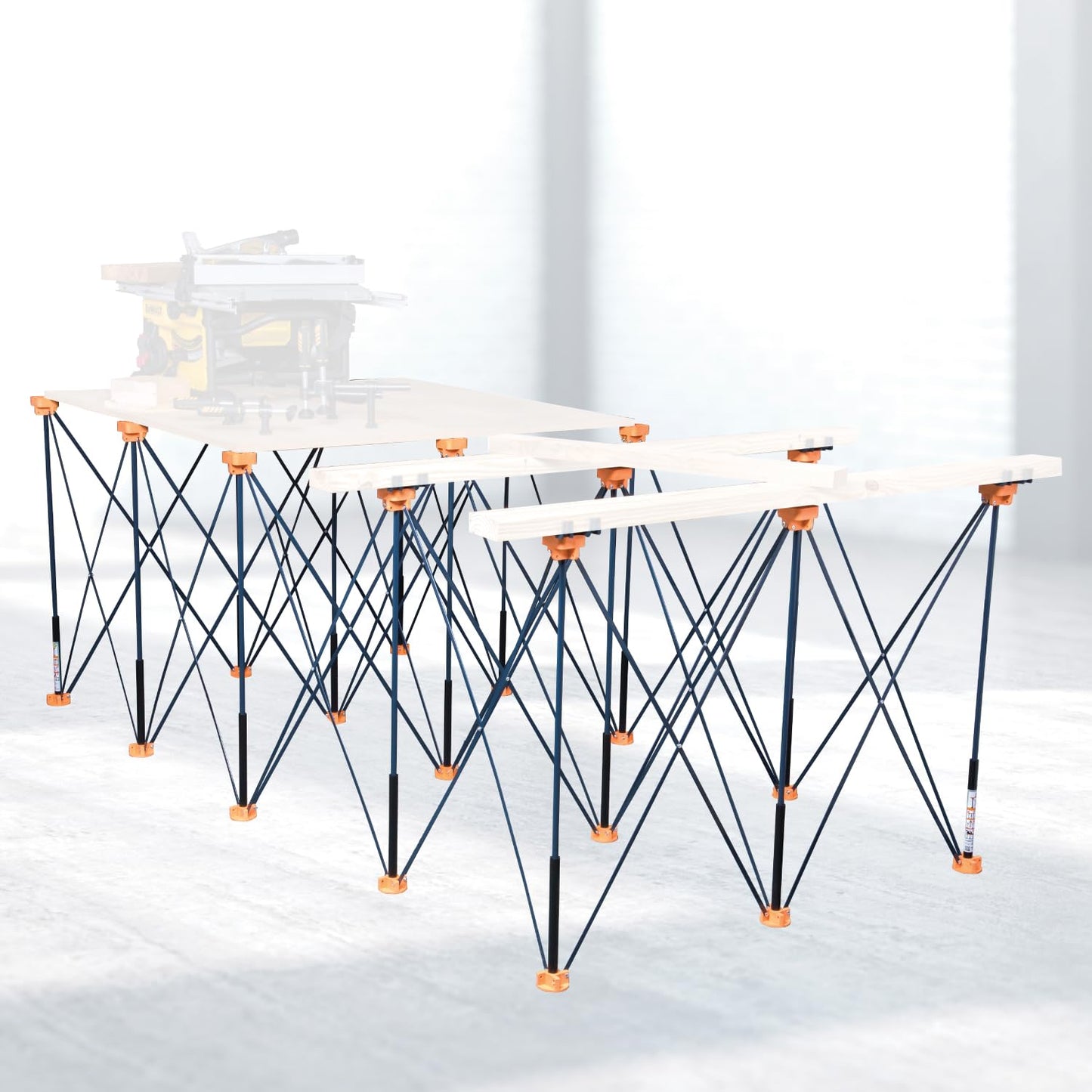 POWERTEC Arachni-Flex Portable Workbench 4x8ft Collapsible Workstand - Heavy Duty Folding Work Table Base, 6000 lbs Capacity 36 Inch Work Height, No Assembly Mobile Work Station w/Carry Strap (71930)
