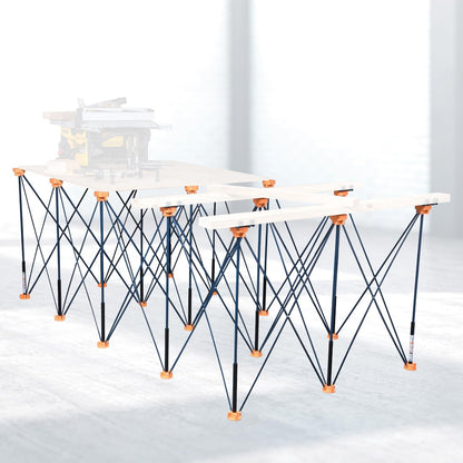 POWERTEC Arachni-Flex Portable Workbench 4x8ft Collapsible Workstand - Heavy Duty Folding Work Table Base, 6000 lbs Capacity 36 Inch Work Height, No Assembly Mobile Work Station w/Carry Strap (71930)