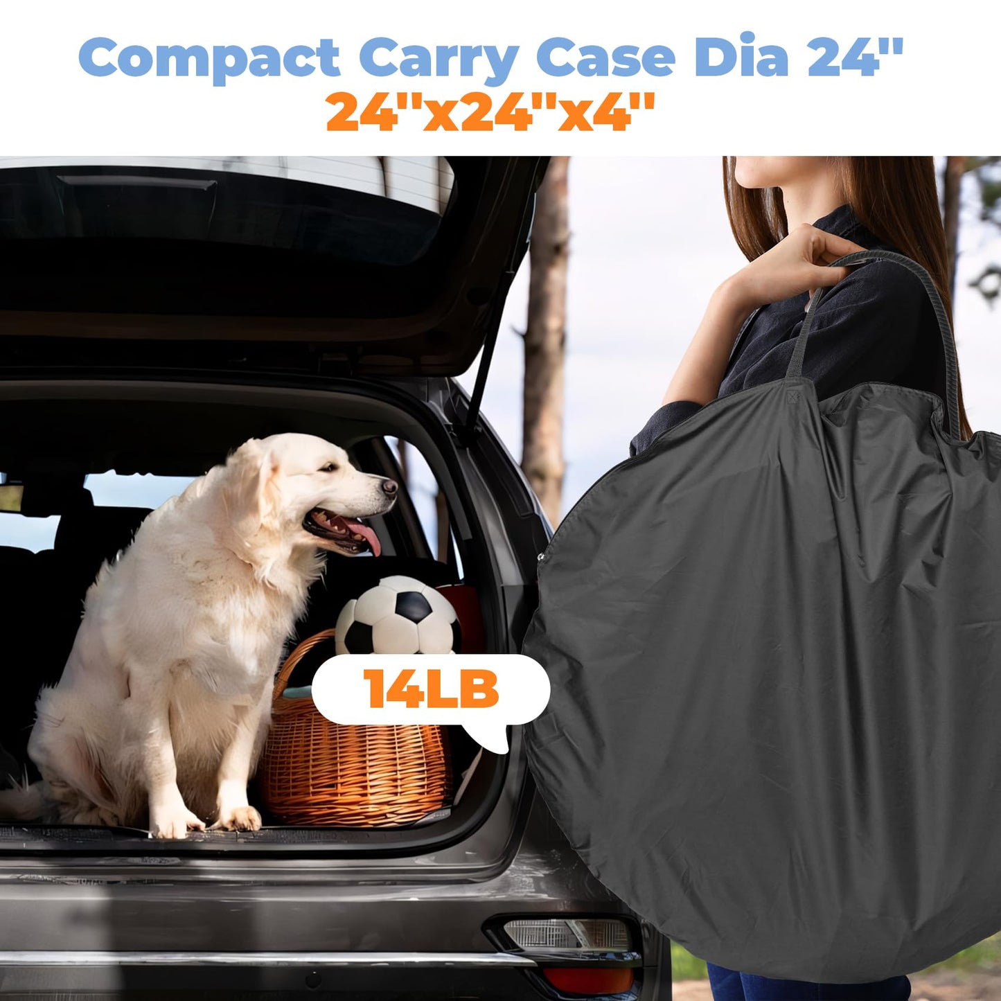 XXLarge Popup Portable Dog Houses, 10'x4.8'H Assembly-Free Gazebo-Style Kennel Dog Playpen Pet Screen Tent Sun Shade Shelter, Dog Crates Canopy for Travel Camping Anti-Bugs with Leakproof Bottom