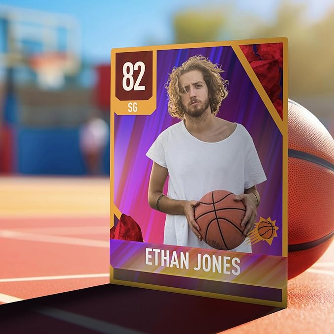 EGD Real Size Personalized Ultimate Team Card | Famous Basketball Game | Multiple Size Options (Card 4)