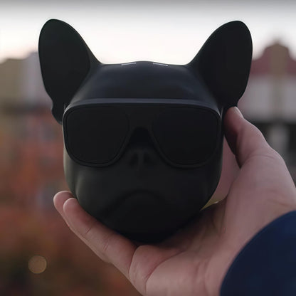 DTHUIHUA Bulldog Wireless Speaker - Portable Bluetooth with Loud Stereo Sound, Compact Outdoor Speaker for Camping & Travel | Audio Gift for Home, Cute Companion Design（Matte Black）