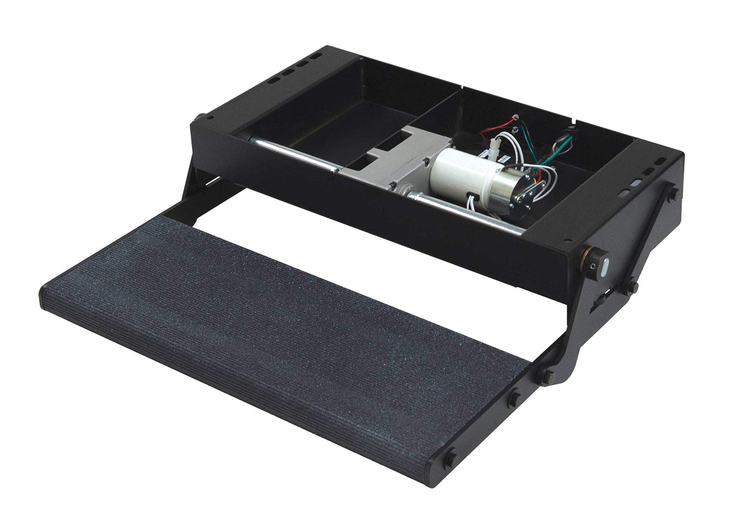 Lippert Components 353542 24" Single Treadlite Power RV Step with Switch and Harness , Black