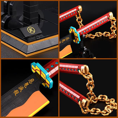 HIGH GODO Demon Anime Sword Building Set 82.6in Katana Anime Cosplay Sword with Stand Holder Samurai Sword Building Set for Adults and Teens 14+ (1479 Pieces)