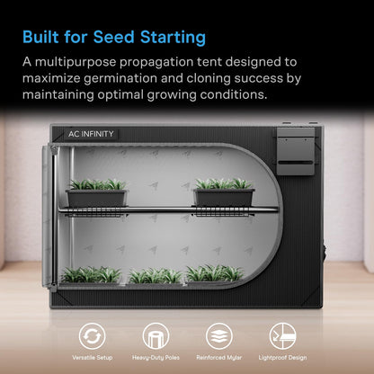 AC Infinity CLOUDLAB Advance Propagation Grow Tent, 2000D Diamond Mylar Canvas, Vertical or Horizontal Orientation Mini Tent for Germination, Cloning, Mushrooms, Early Indoor Plant Growing