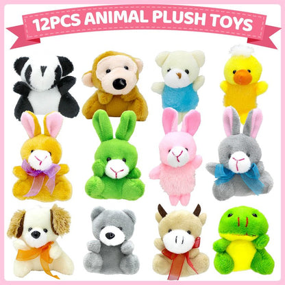 Tuzuaol 12 Pcs Easter Eggs Filled with Mini Plush Animals Toy for Easter Basket Stuffers, Prefilled Easter Eggs for Easter Party