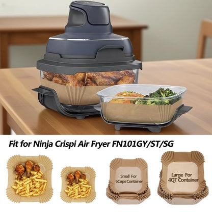300PCS Air Fryer Liners disposable for Ninja Crispi,Air Fryer Accessories for Ninja Crispi 4-in-1 Portable Glass Cooking System,Suitable for Ninja Crispi Containers