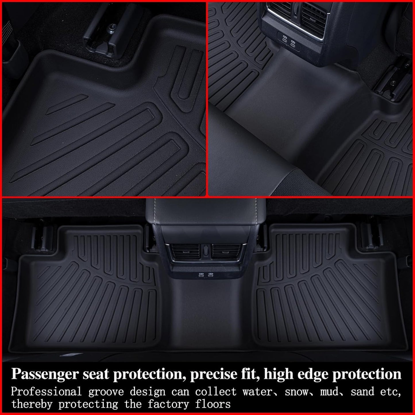 AltraVos Floor Mats for 2025 Ford Expedition MAX 7 Seats, 2nd Row Bench Seat Floor Liner & Cargo Mat with Baskrest Mat Full Set of Car Mats for Expedition Max (7 Seats)