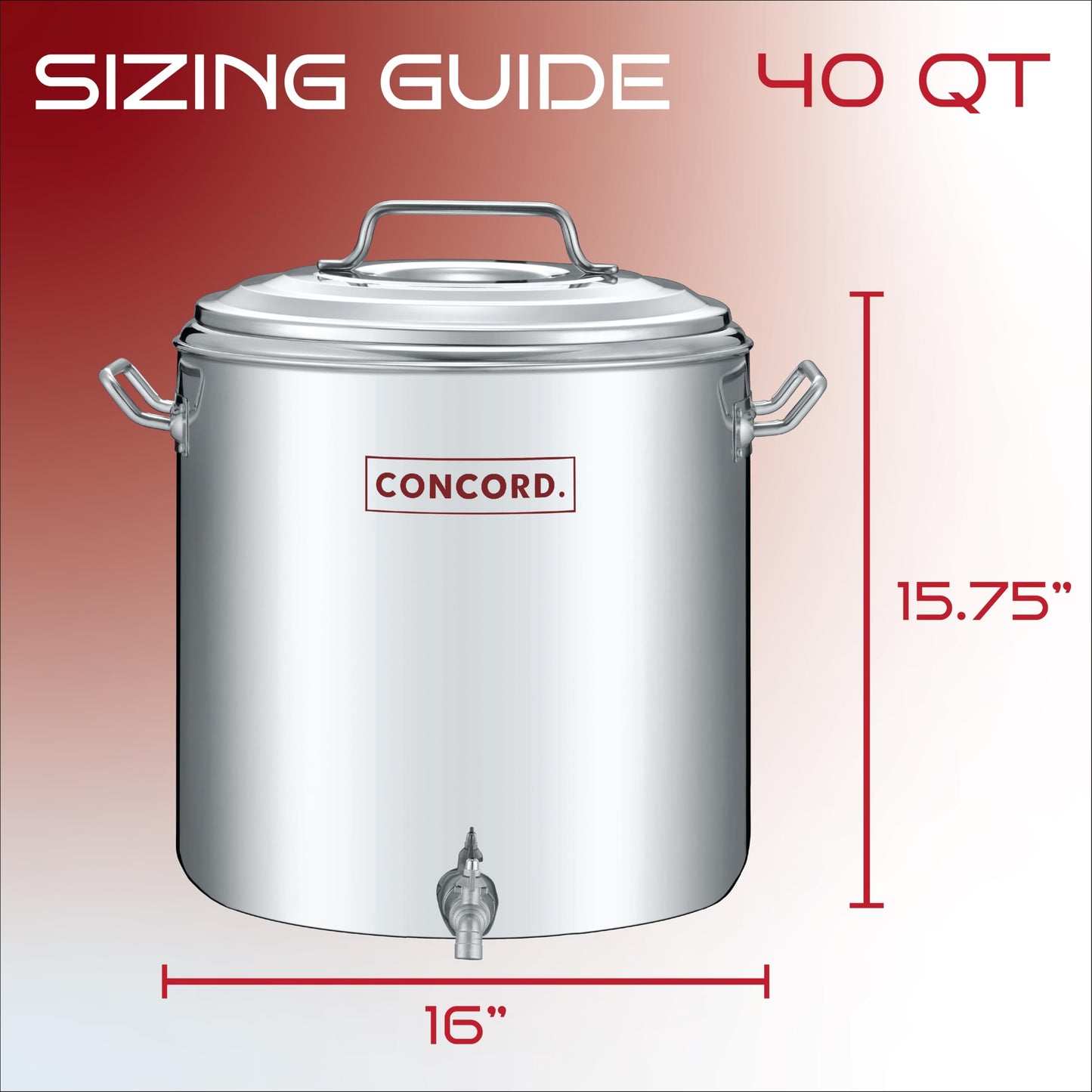 Concord Stainless Steel S Series Insulated Double Wall Stock Pot. Outdoor Kettle, great for temperature retention (40 Quart)