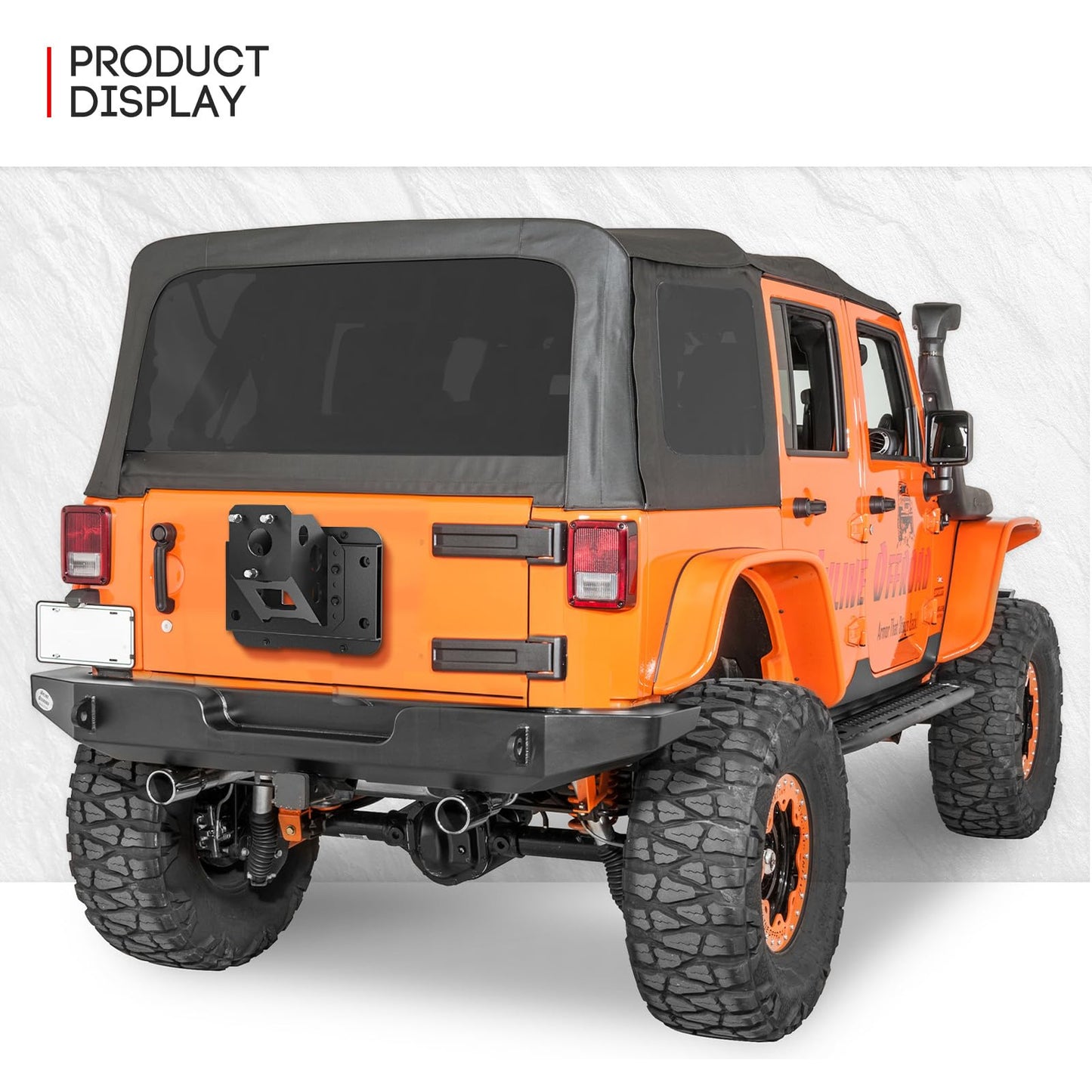 XOOKUN Adjustable jk Spare Tire Carrier Composition Jeep Wrangler JK JKU Unlimited 2007-2018 (2/4 Doors) Heavy Duty Installation Bracket Up to 37 inch
