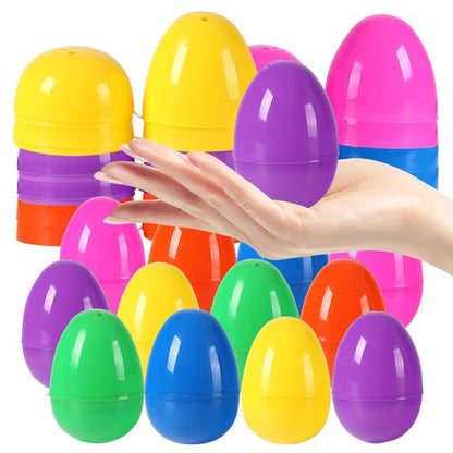Biubumtu 24Pcs Plastic Bright Easter Eggs Assortment, 3.15'' Fillable Easter Eggs Empty Bulk, Perfect for Easter Egg Hunt/Surprise Egg
