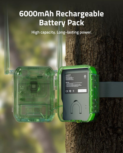 CAMOVUE True 4K 4G LTE Cellular Hunting Camera Outdoor+Battery Pack+64G SD Card, 0.2s Trigger Speed, Game or Trail Camera with GPS, Non-Glow IR Night Vision, SIM Card, Motion Capture, Talon Pro Kit