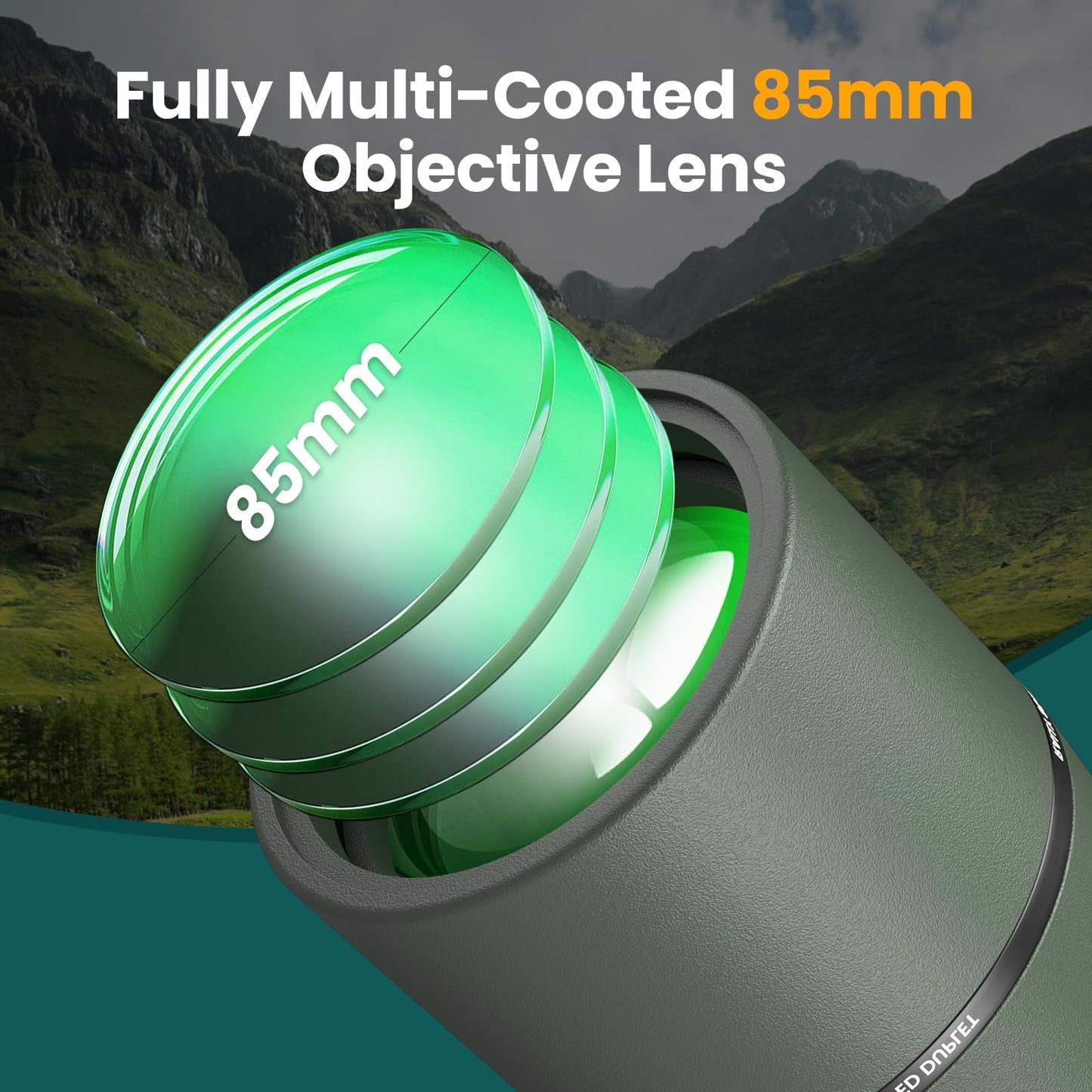 25-75x85 Spotting Scope with ED Glass, Phone Adapter, Tripod & Carrying Bag - Fully Multi-Coated BAK4 Waterproof Zoom Spotter Scope for Bird Watching, Wildlife Viewing, Hunting (Green)