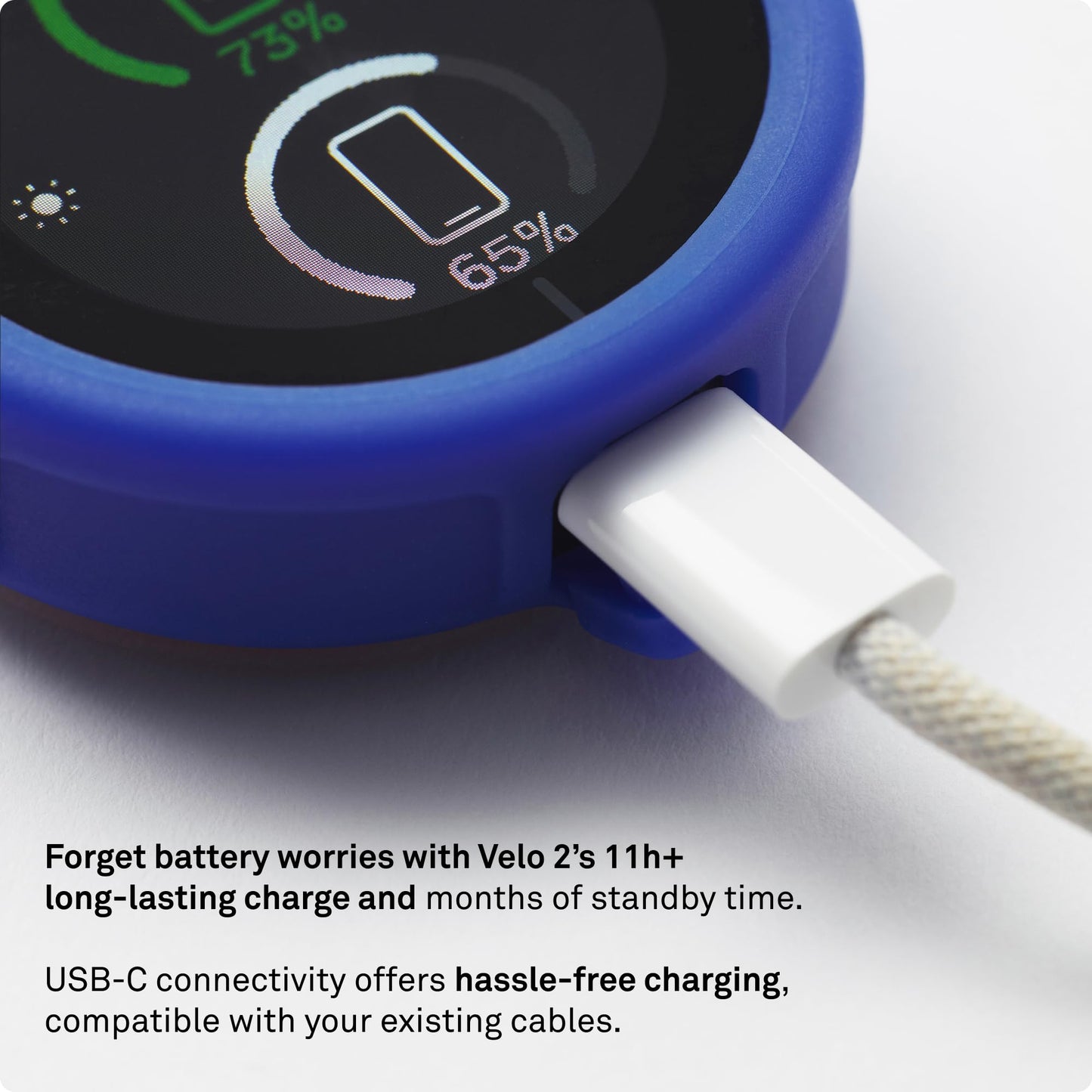Beeline Bike GPS Computer - Velo 2 | Wireless Global Navigation Map | Weatherproof & 11+ Hours Battery Life | USB Charging | Sat Nav for Cycling with a Strap Mount Included | Glove Friendly
