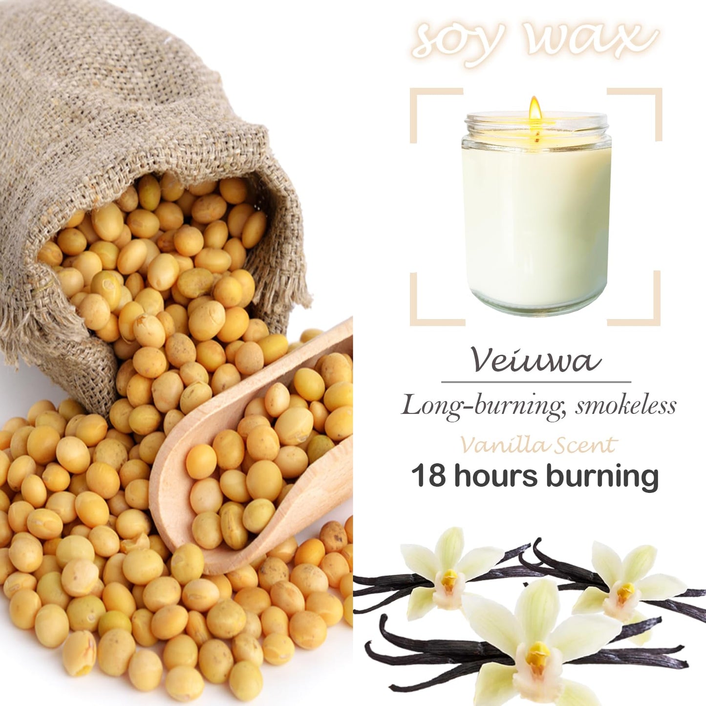 Veiuwa 24 Pcs 6 Oz Vanilla Scented Soy Candles Set,Mason jar Bulk Candles for Gifts,Aromatherapy Candle,Great Stress Relieving Scented Candle for Girls as a Gift for Birthdays, Weddings and More!