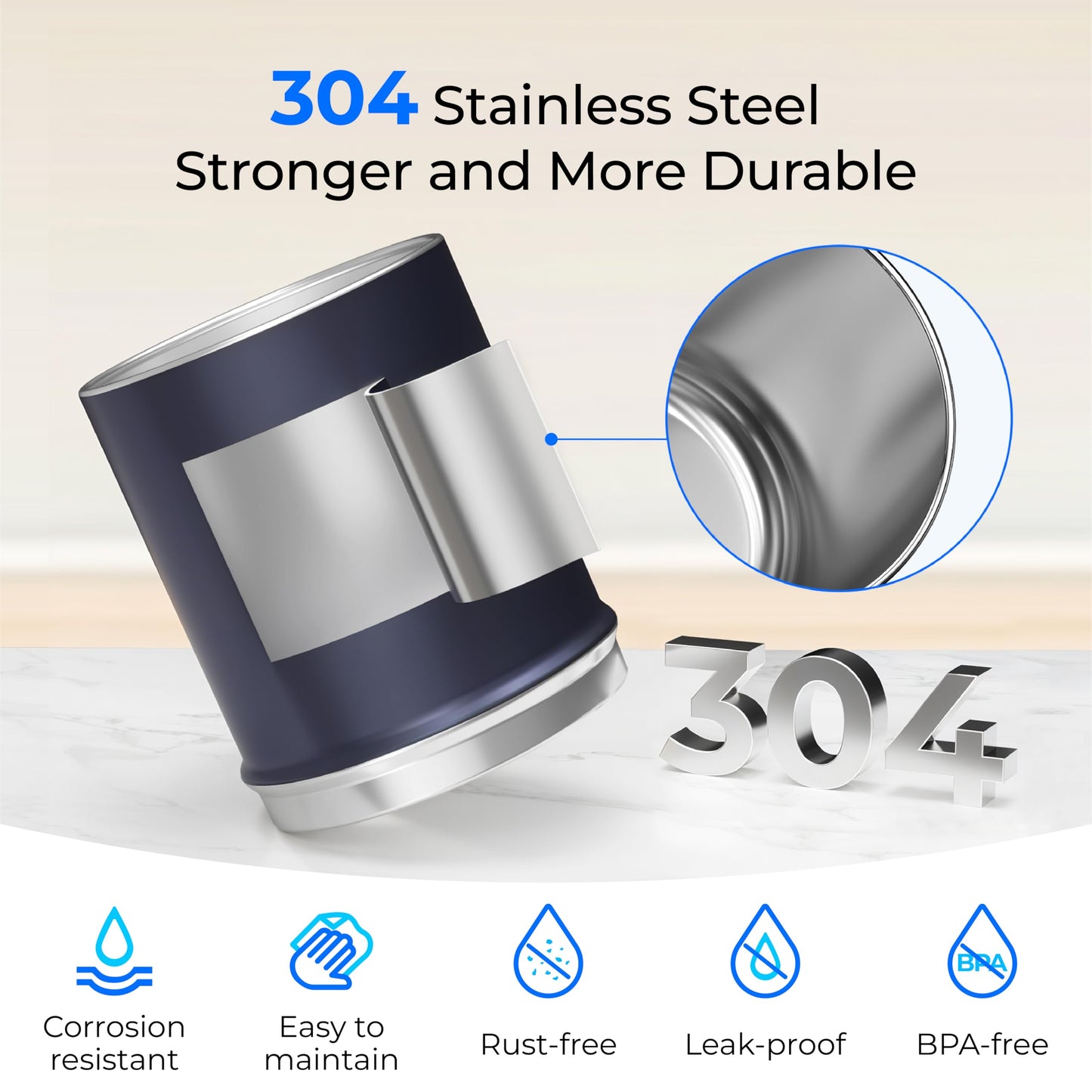 Waterdrop 2.25G Gravity Water Filter System, NSF/ANSI 42&372 Standard, Stainless Steel System with 4 Carbon Filters, Reduces 99% of Lead and Chlorine for Home, Camping, Emergencies