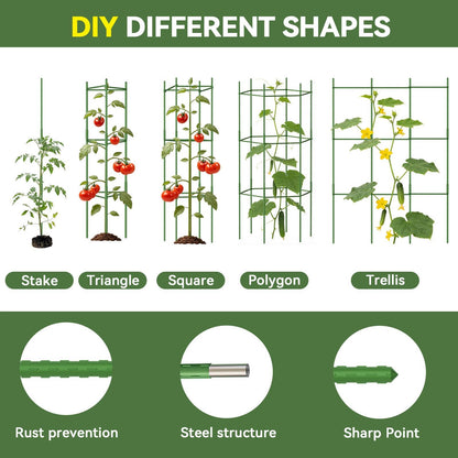 Halatool 8 Pack Tomato Cages for Garden, Up to 48in (4FT) Adjustable Tomato Cage, Garden Stakes Tomatoe Trellis for Pots, Tomatoes Plant Support for Raised Garden Bed & Climbing Vegetables Flowers
