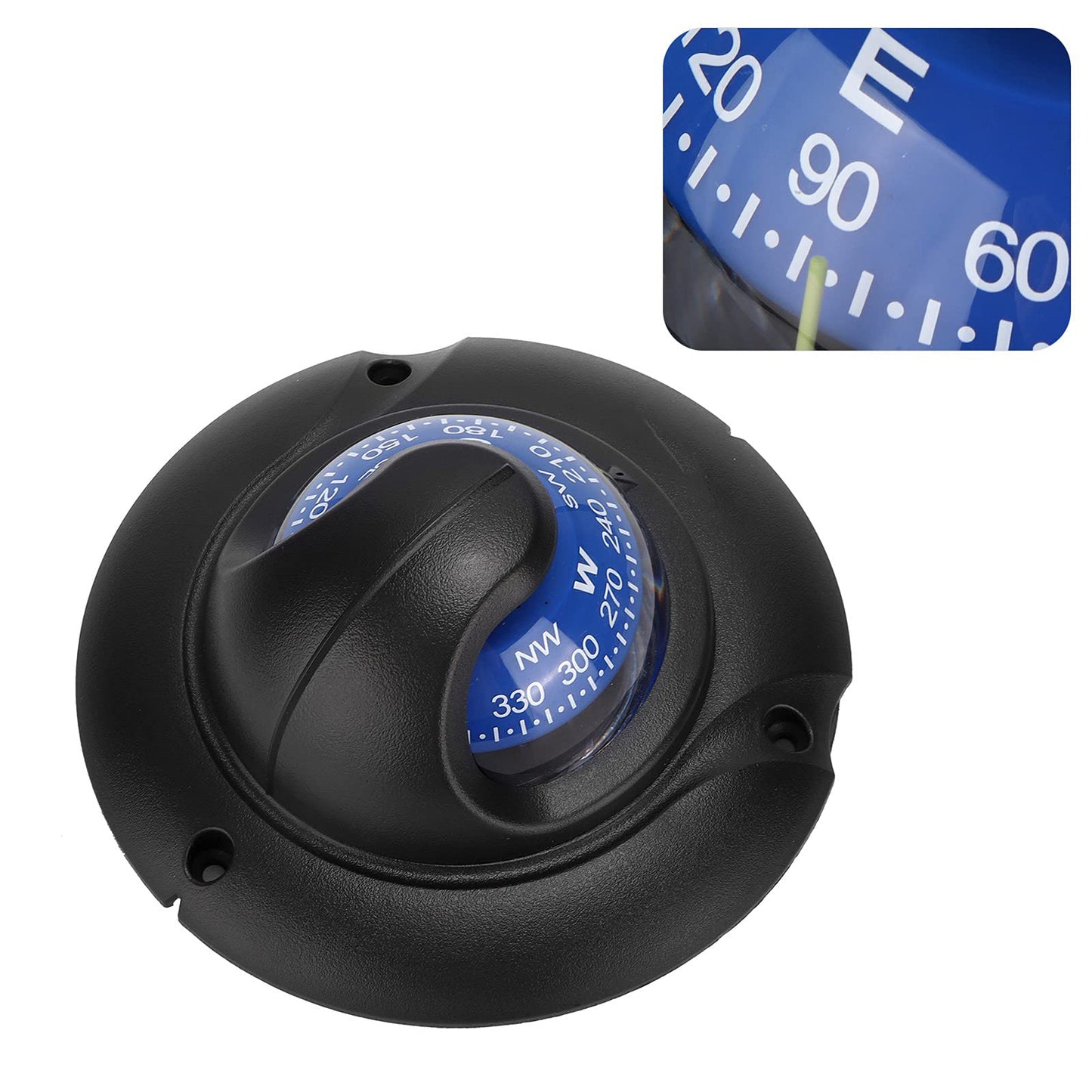 Entatial Flush Mount Compass, Reliable Marine Compass ABS for Travel for Vehicles for Boating for Marine