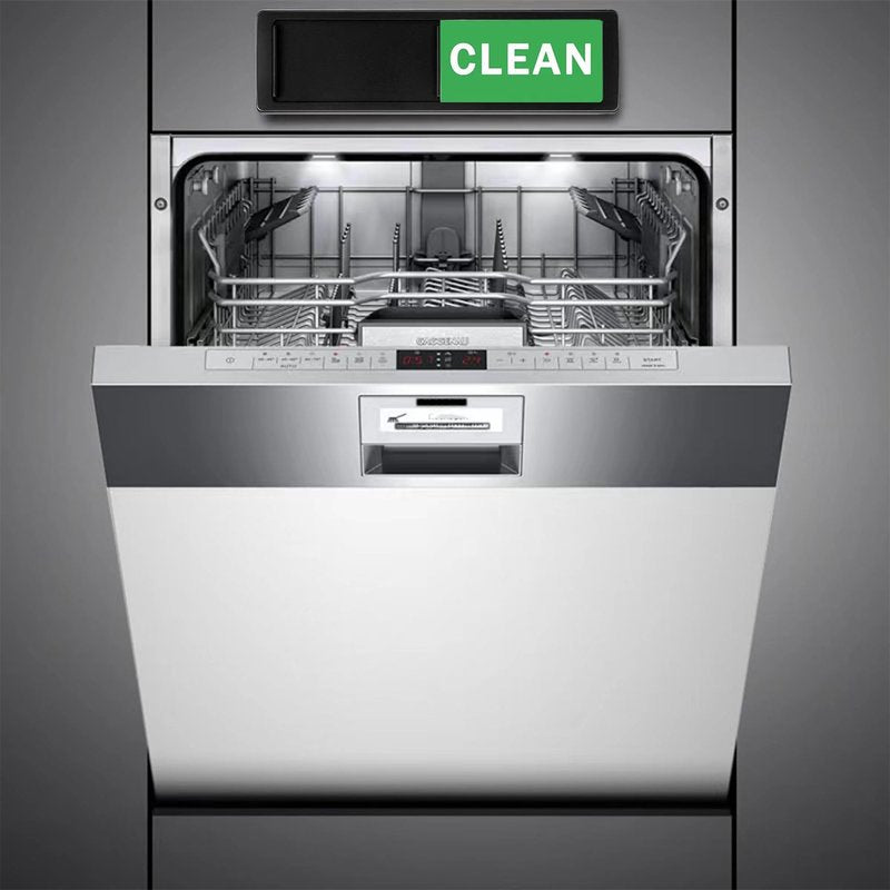 1PC Dishwasher Magnet Clean Dirty Sign - Heavy Duty Magnet with Optional Stickers - Easy to Use, Convenient and Stylish/Black