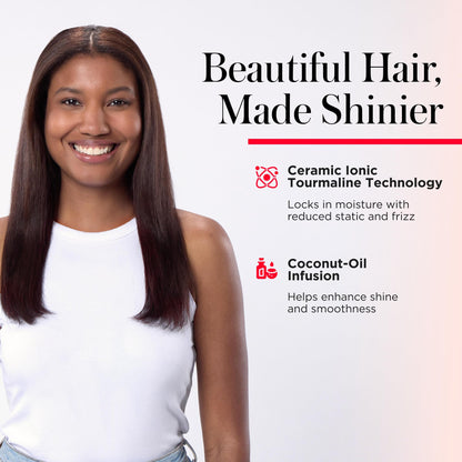 REVLON Salon One-Step Straight and Shine Heated Brush for Visibly Shinier, Smoother Hair | Hair Straightener That Revives Second Day Hair with an Ion Generator That Helps Reduce Frizz