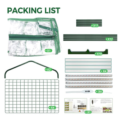 ArtBeek Mini Green House Covers, Portable Plastic Greenhouses with Heavy Duty Transparent PVC with Plant Growing Lights (4_Tier)