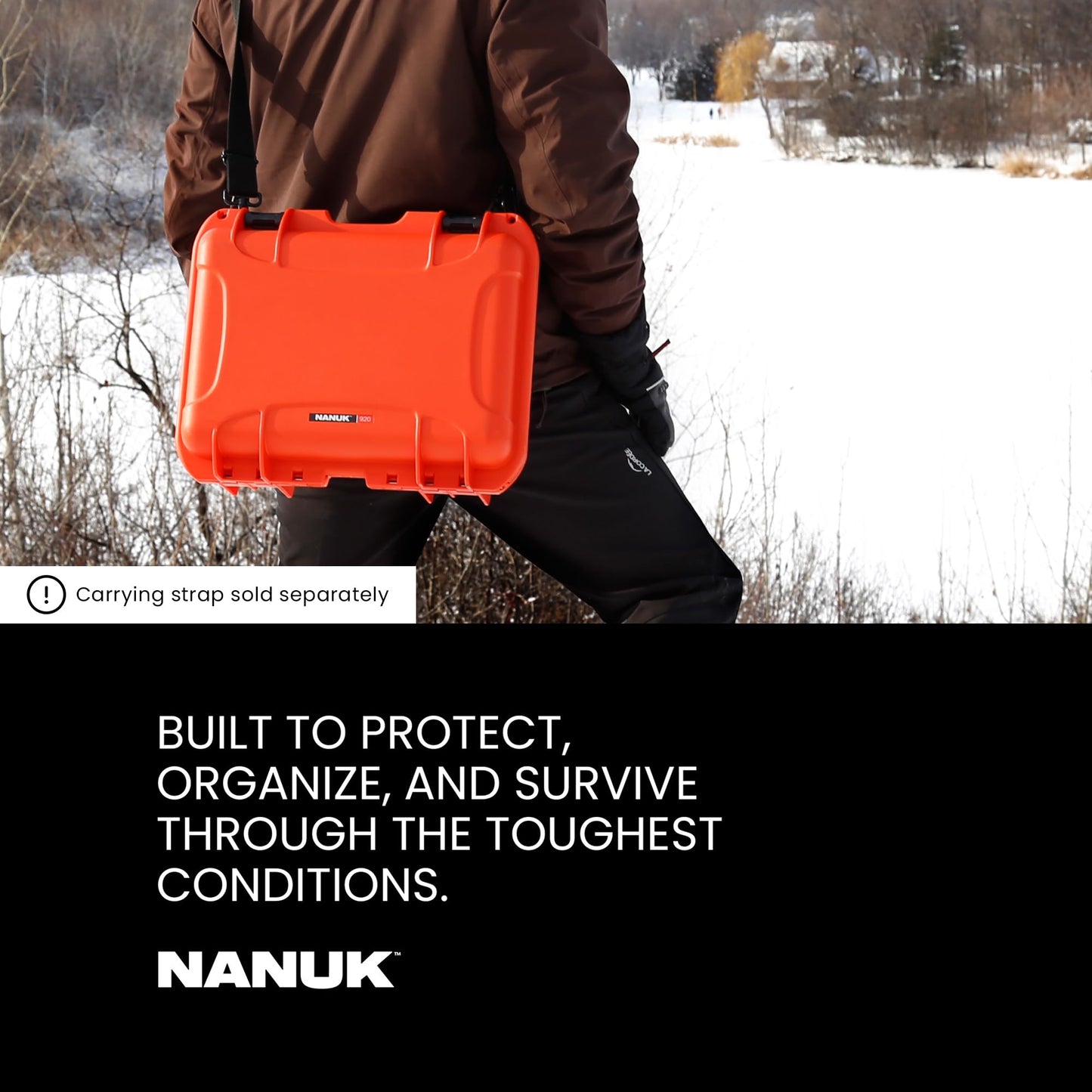 NANUK 920 Hard Case with Padded Divider, IP67 Waterproof, Dustproof and Impact Resistant, 16.7” x 13.4” x 6.8”, Rugged Construction for Ultimate Protection, Made in Canada – Black