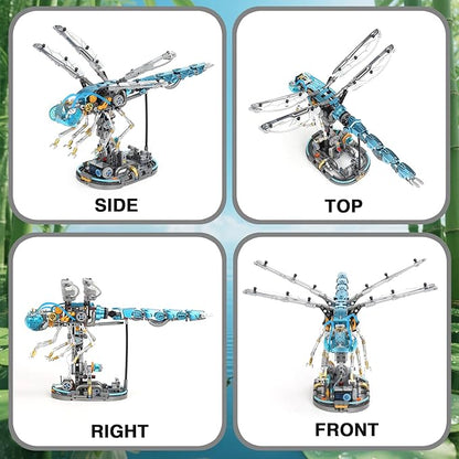 Mechanical Dragonfly Building Blocks STEM Kit - Insect Animal World Model with LED Light &amp Display Stand Educational Toys for Boys Ages 12+ &amp Adults and Kids Creative Birthday Gift