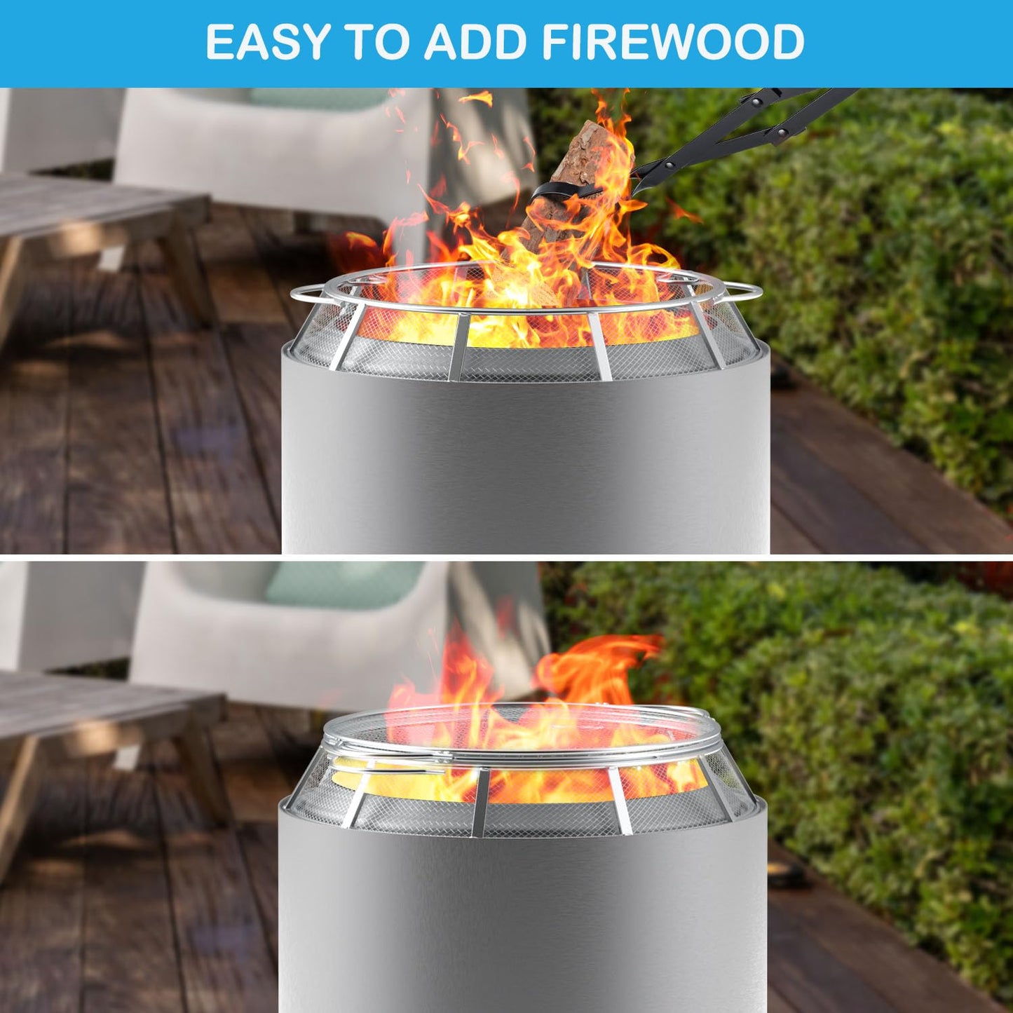 Fire Pit Spark Protector Screen, Mesh Protective Spark Screen for Solo Stove Yukon Shield, Portable Outdoor Fire Pit Accessories for Backyard and Outdoor Fire Pits Hot Embers, Stainless Steel