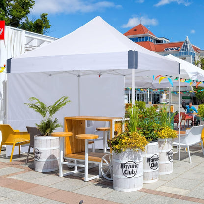 OUTDOOR WIND 10x10 Pop Up Canopy Tent with Sidewalls, Heavy Duty Commercial Instant Tent with Sand Bags for Deck, Party, Camping, Backyard, Playground, White