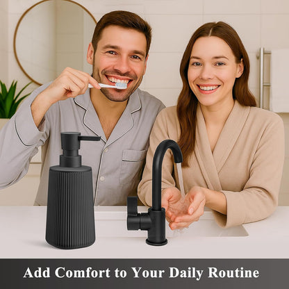 Skiennix Black Hand Soap Dispenser - Rust-Free Pump for Kitchen & Bathroom | 8.5 oz Matte Plastic