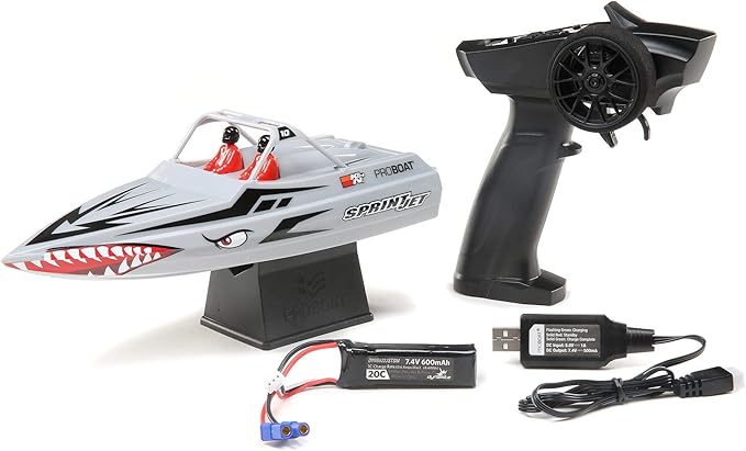 Pro Boat Sprintjet 9 Self-Righting Deep-V Jet Boat Brushed RTR Ready to Run Silver PRB08045T1