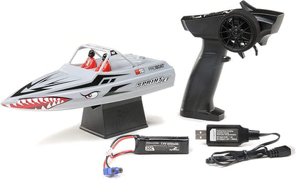 Pro Boat Sprintjet 9 Self-Righting Deep-V Jet Boat Brushed RTR Ready to Run Silver PRB08045T1