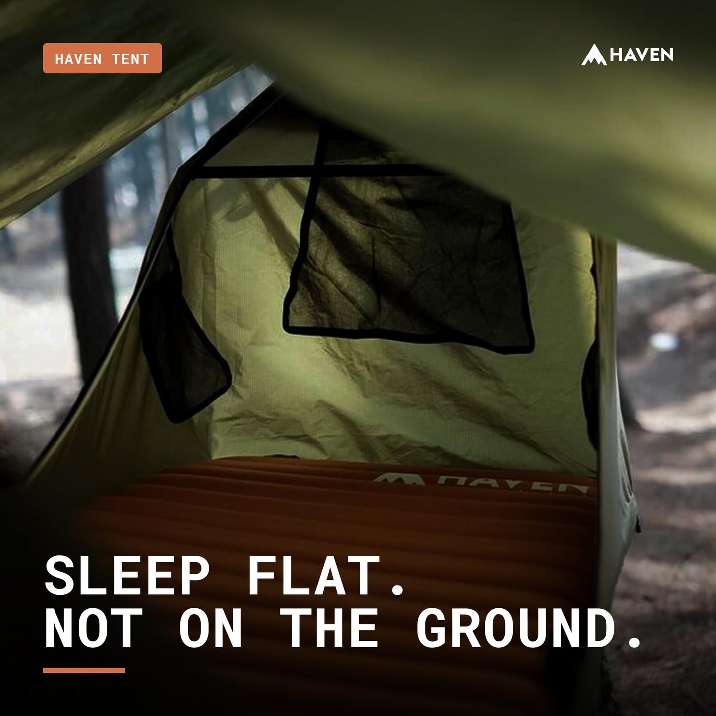 Haven Tent Original Lay-Flat Hammock Tent (Forest Green) – Comfortable Waterproof Camping Hammock with Mosquito Net – Includes Insulated Sleeping Pad & Rainfly