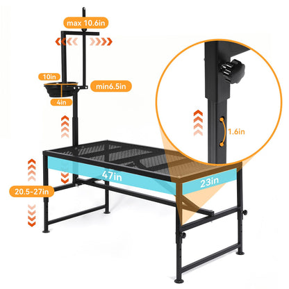 FULUPET Goat Milking Stand with Feed Bin, 600 LBS Heavy Duty Sheep Trimming Stand, Adjustable Headpiece Livestock Stanchion, Stable Metal Hoof Trimming Platform for Grooming & Shearing, Farm Equipment